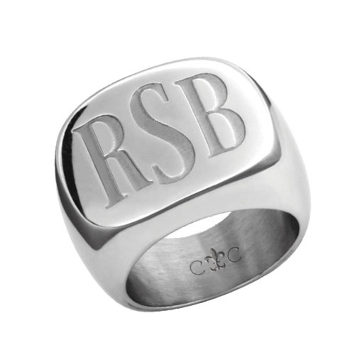 Personalised Signet Ring in with Engraved Monogram - Handcrafted by Name My Rings