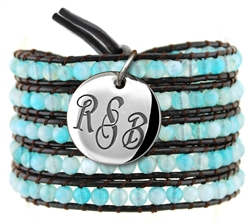 Vesta Aquamarine Blue Wrap Bracelet Nouveau Monogram