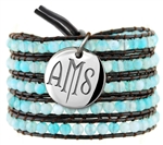 Vesta Aquamarine Blue Wrap Bracelet Twilight Monogram