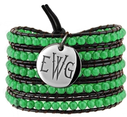 Vesta Emerald Green Wrap Bracelet Thorne Monogram