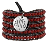 Vesta Garnet Red Wrap Bracelet Twilight Monogram