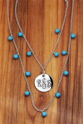 Vesta Iris Nouveau Monogram Necklace