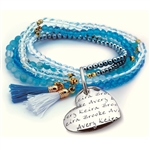 Vesta Mother's Heart Celeste Tassel Bracelet