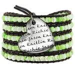 Vesta Mother's Heart Peridot Green Wrap Bracelet