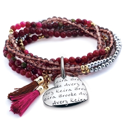 Vesta Mother's Heart Scarlotto Tassel Bracelet