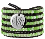 Vesta Peridot Green Wrap Bracelet Thorne Monogram