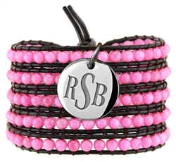 Vesta Ruby Pink Wrap Bracelet Legacy Monogram