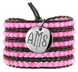 Vesta Ruby Pink Wrap Bracelet Twilight Monogram