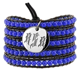 Vesta Spinel Blue Wrap Bracelet Gothic Monogram