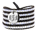 Vesta Spinel White Wrap Bracelet Gothic Monogram