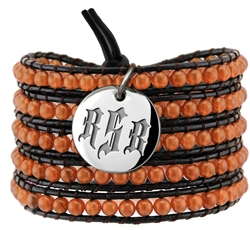 Vesta Topaz Gold Wrap Bracelet Gothic Monogram