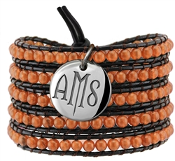 Vesta Topaz Gold Wrap Bracelet Twilight Monogram